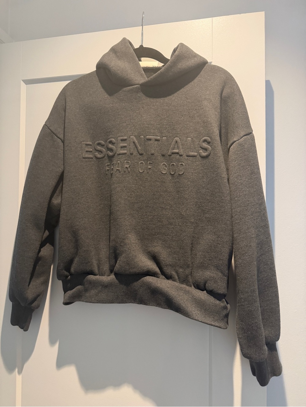 Gray Holiday Embossed 'Essentials' Classic Hoodie